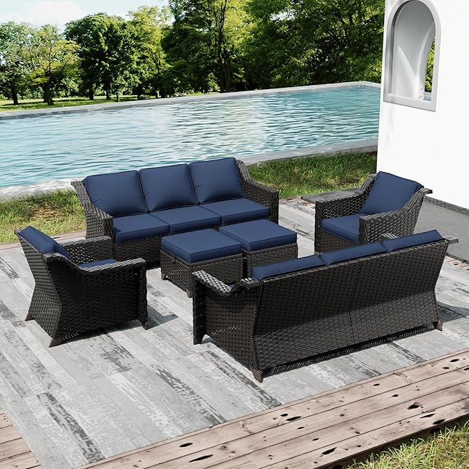 Joyside Wicker Patio Furniture Sets, 6 Pieces Upgraded Large Size Outdoor - Image 6