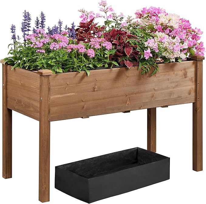 Yaheetech 2pcs Raised Garden Bed 48x24x30in Elevated Wooden Horticulture - Image 9