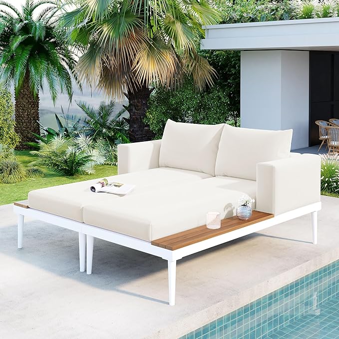 LUMISOL Outdoor Patio Daybed Metal Daybed - Image 2