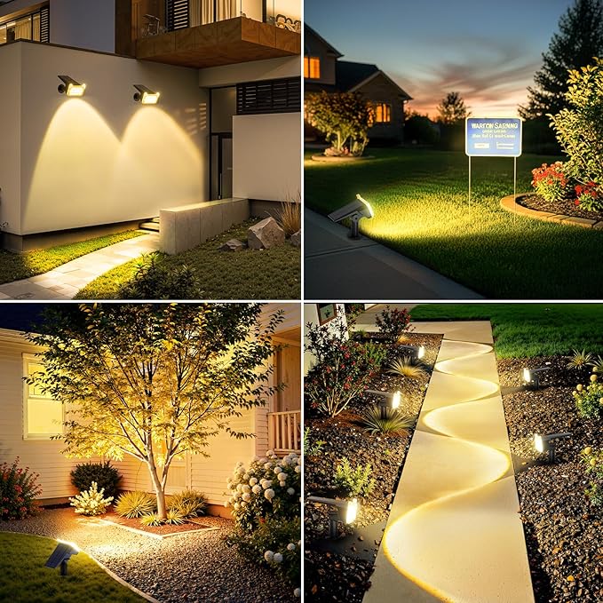 WdtPro Solar Spot Lights Outdoor Waterproof, Bright Solar Lights Outdoor - Image 2