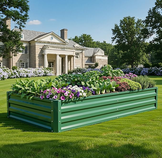 YITAHOME 6x3x1ft 2pcs Large Raised Garden Bed Kit, Galvanized Metal Planter Box - Image 2