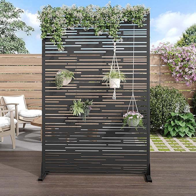 Casaphoria Metal Privacy Screen Outdoor, Shine Black - Image 2