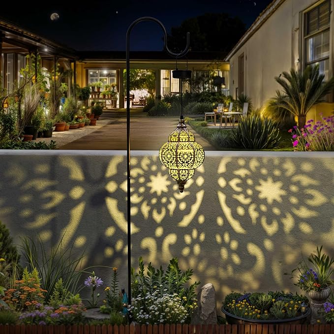 Hanging Solar Lights Outdoor Garden Decor Solar Lantern Waterproof Plastic - Image 5
