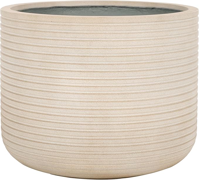SAFAVIEH Outdoor Collection Nardo Beige Cement Ficonstone Planter Pot by SAFAVIEH