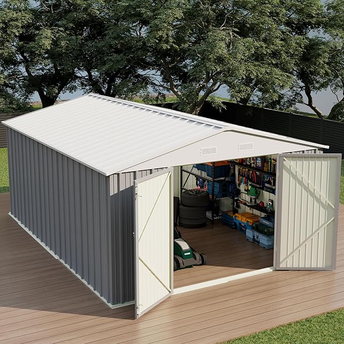 Devoko 10x12 FT Outdoor Storage Shed, Large Metal Storage Sheds by DEVOKO