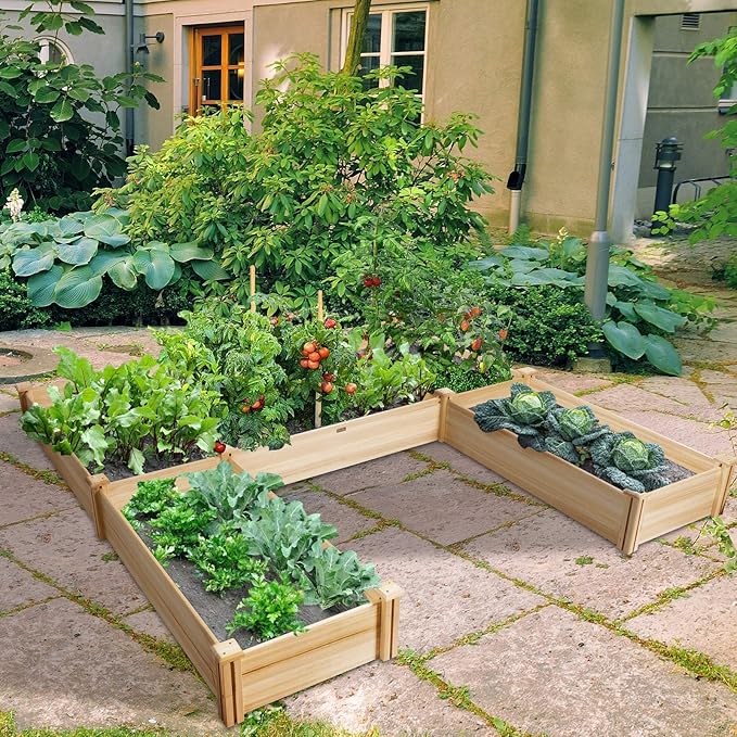 Giantex U-Shaped Raised Garden Bed, Wood Raised Garden Planter Box - Image 9