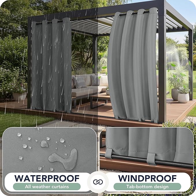Outdoor Curtains for Patio Waterproof 6 Panels - Image 2