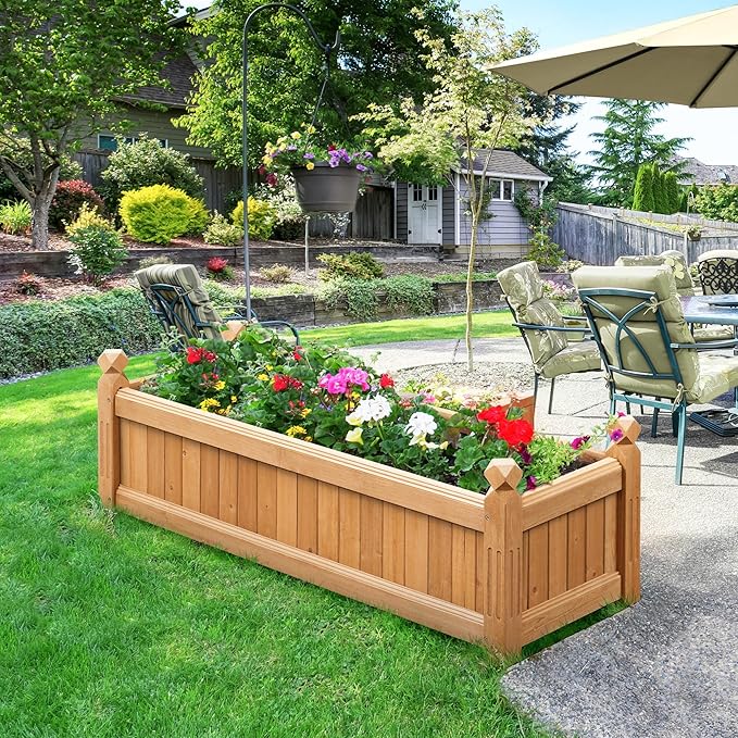 Yaheetech 43.5″ L×16″ W×14″ H Wooden Raised Garden Bed, Horticulture Wood - Image 2