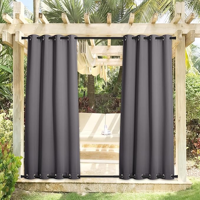 NICETOWN 2 Panels Outdoor Curtains Waterproof Extra Long 108 - Image 9