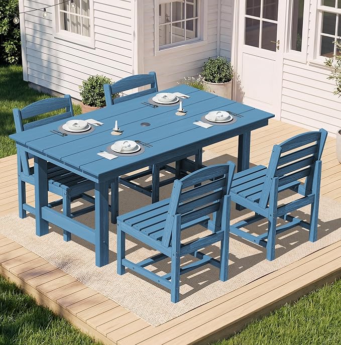SERWALL Patio Dining Sets for 6 Person, HDPE Dining Set - Image 5