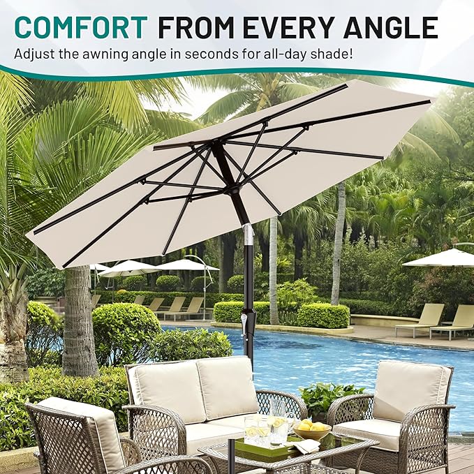 AreShark 9 FT Patio Umbrella for Outdoor, Outdoor Table Umbrella - Image 7