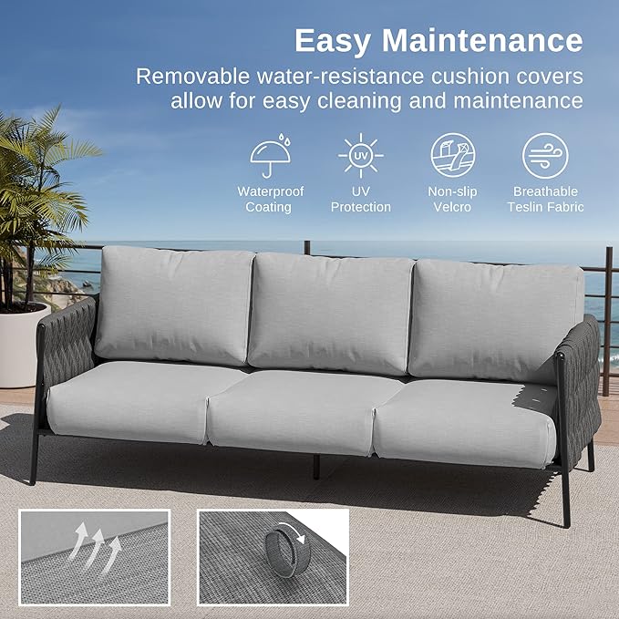 EAST OAK Life Chatter Outdoor Sofa, Outdoor Furniture 3 Seats - Image 6