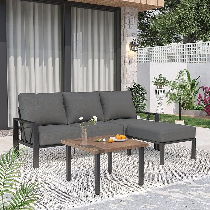 Outdoor Furniture Set, Patio Couch Sectional by COMLAXFIELD