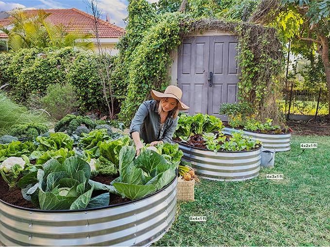 Plant & Plot Galvanized Raised Garden Beds Outdoor // 8×4×1 ft Planter Raised - Image 6