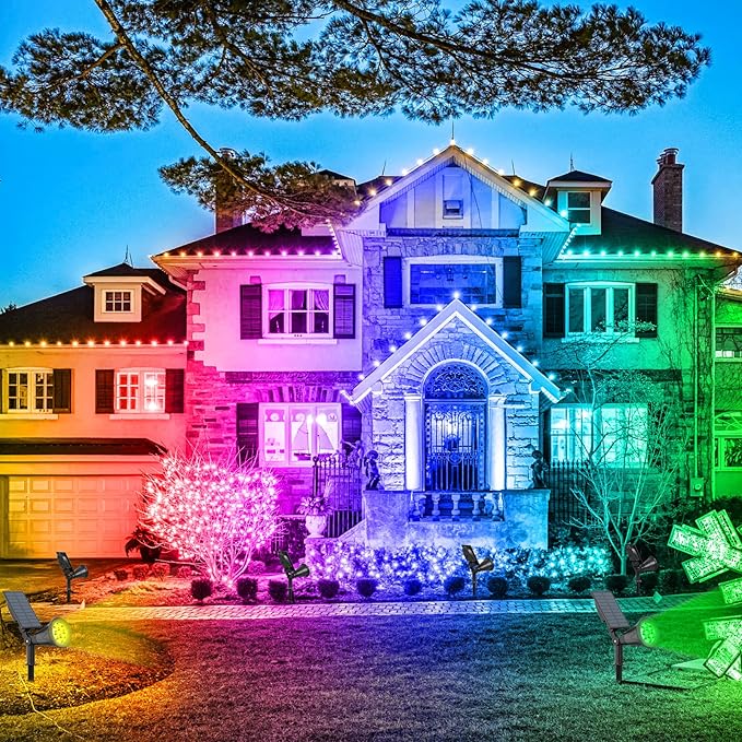 T-SUN Solar Spotlights, Color Changing 7 LED Waterproof Solar Garden Lights - Image 7