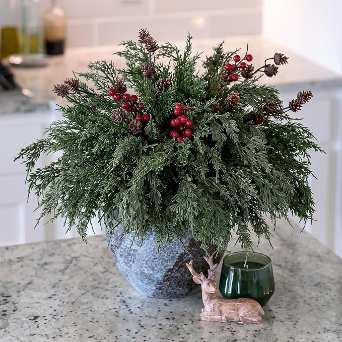 Faux Cedar Stems Artificial Norfolk Pine Branches - Image 8