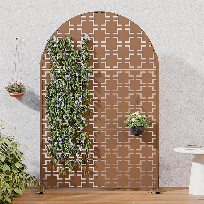 Casaphoria 72" H x 47" W Arched Metal Privacy Screen by Casaphoria