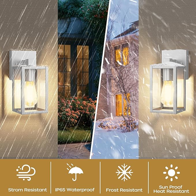 WIHTU Outdoor Lights for House, LED Exterior Front Porch Light Fixtures for - Image 2