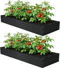 12x4x1ft Galvanized Raised Garden Bed, Outdoor Planter Box Metal Patio Kit by Foxlang