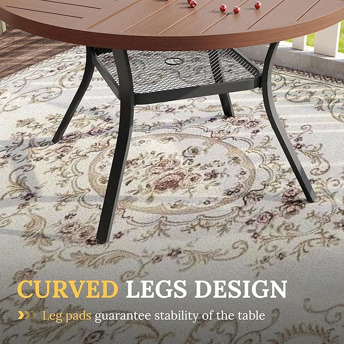 VICLLAX Round Patio Table with Adjustable Umbrella Hole - Image 6