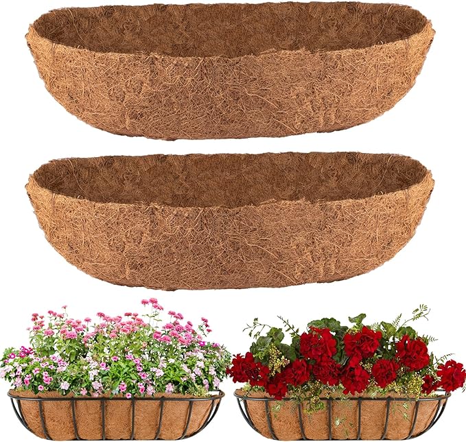 2Pcs Trough Coco Liner 24" Coco Coir Liners by HAOVZRI