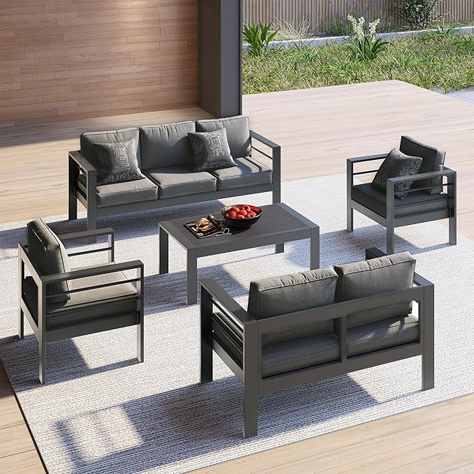 Kiss the Water Outdoor Patio Furniture Loveseat Sofa, All-Weather Metal - Image 6