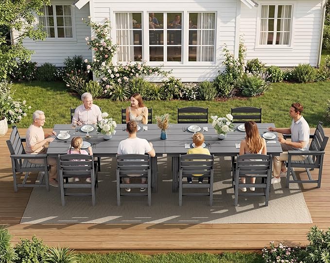 SERWALL Patio Dining Sets for 6 Person, HDPE Dining Set - Image 7
