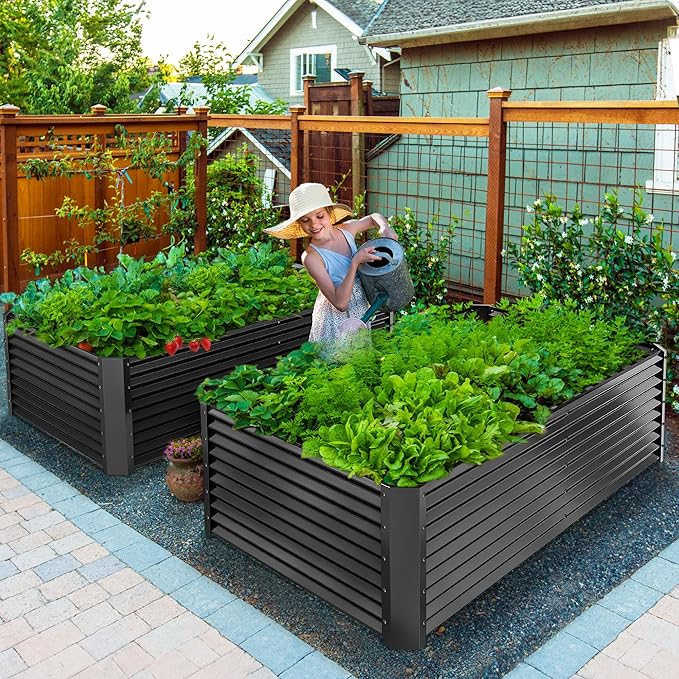 YITAHOME 6x3x2ft 2pcs Large Raised Garden Bed Kit, Galvanized Metal Planter Box - Image 2