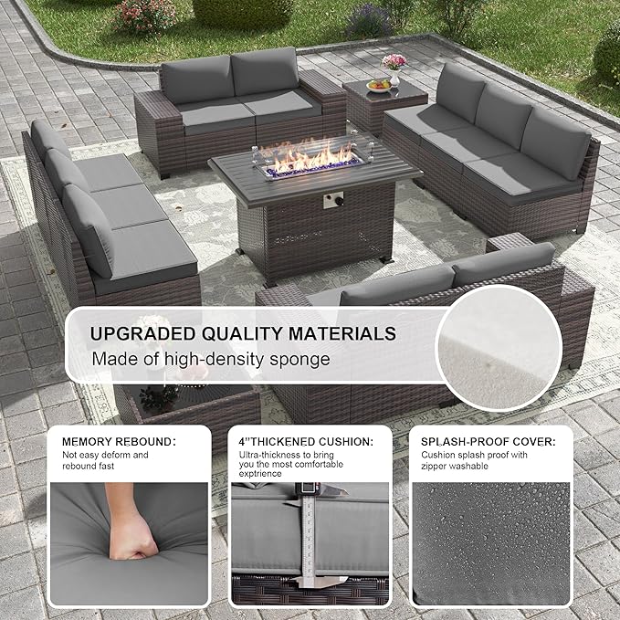 Kullavik 13 Pieces Outdoor Patio Furniture Set - Image 4