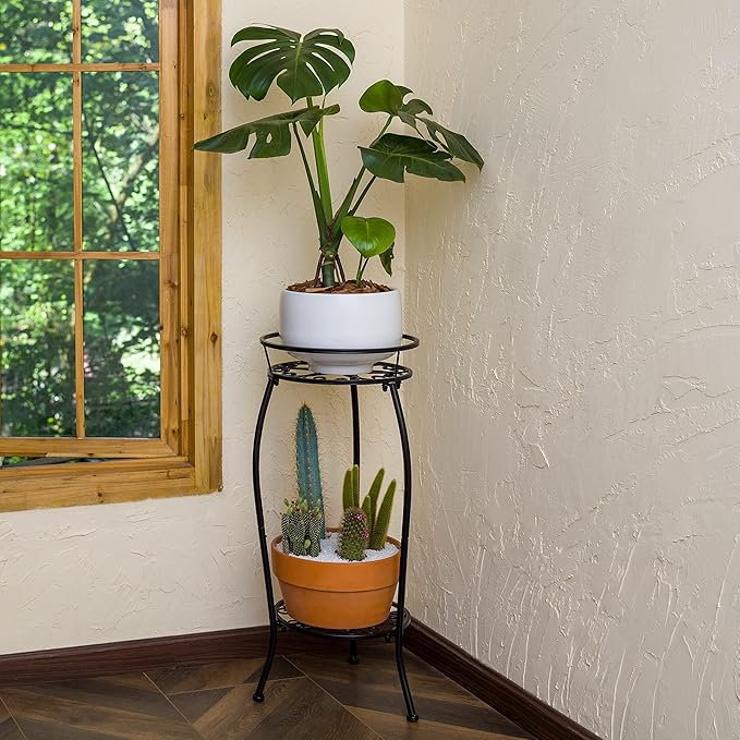 FaithLand 2 Pack Metal Plant Stands, Tall Planter Holder Indoor Outdoor - Image 7