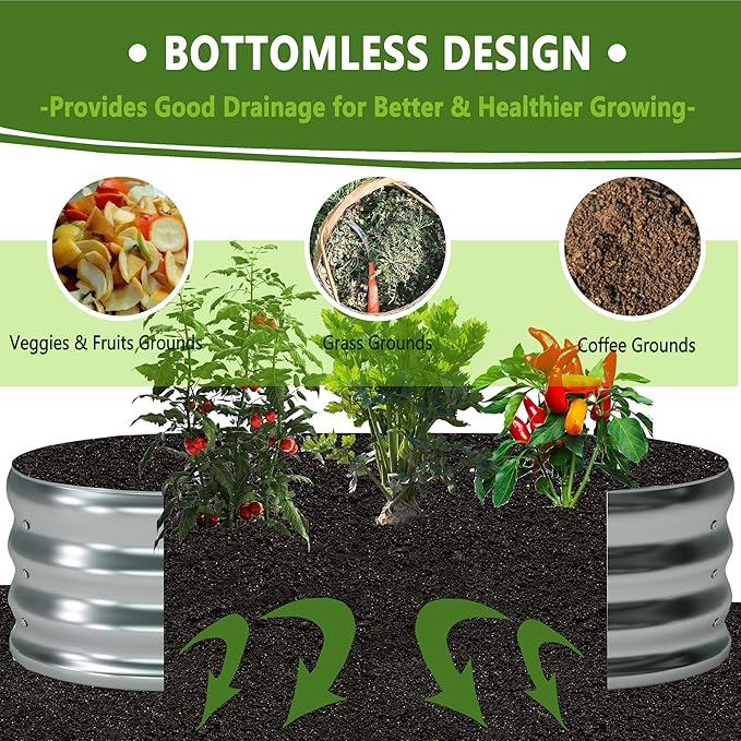 6x3x1ft Galvanized Oval Raised Garden Bed, Outdoor Planter Box Metal Patio Kit - Image 5