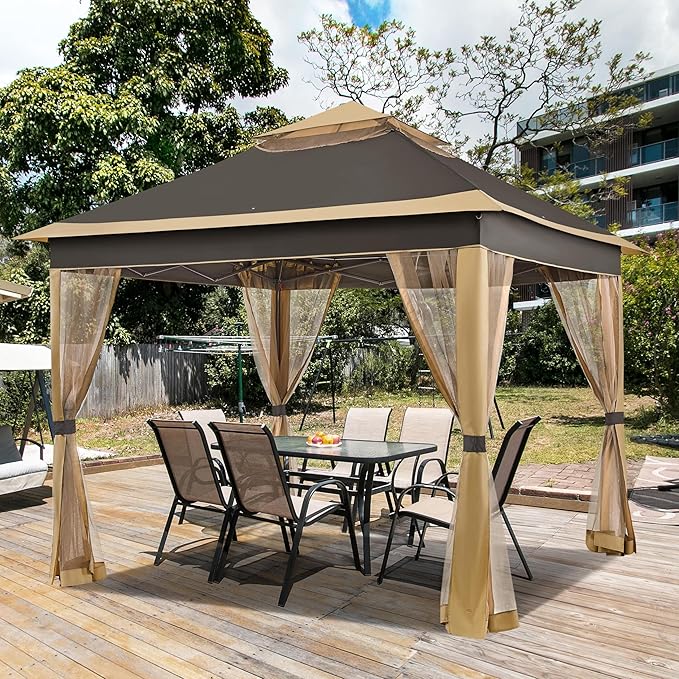 Yaheetech 11x11 Pop Up Gazebo Outdoor Canopy Shelter, Instant Patio Gazebo Sun - Image 2