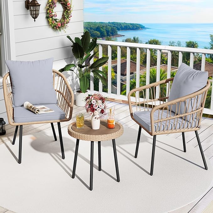 YITAHOME 3 Piece Bistro Set Outdoor by YITAHOME