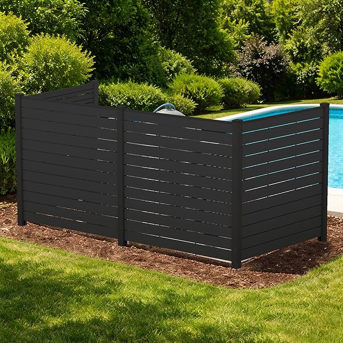Kozyard 50" W x 48" H Outdoor Privacy Screens Aluminum Post, Air Conditioner by Kozyard