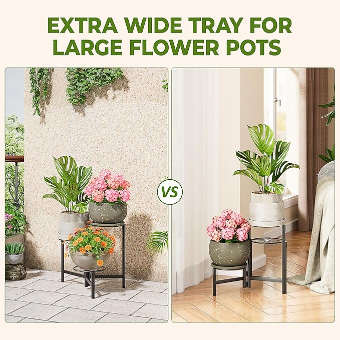 3 Tier Plant Stand Outdoor Tall Metal Corner Plant Stand - Image 4
