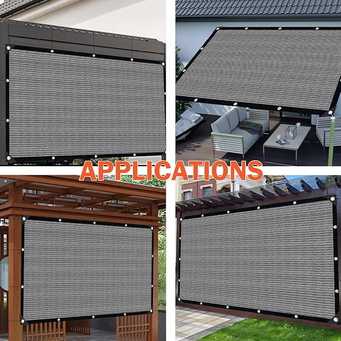 Sun Shade Cloth with Grommets, 90% UV Protection Shade Fabric, Pergola Shade - Image 7