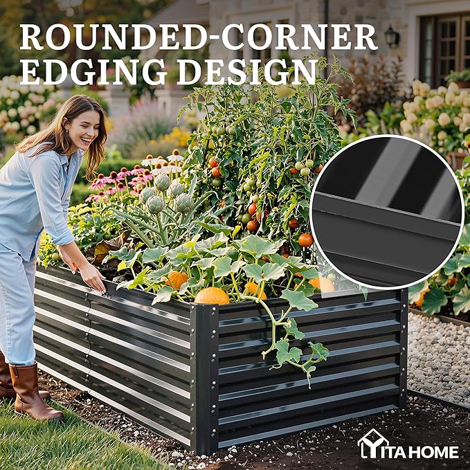 YITAHOME 72x36x24 in Galvanized Raised Garden Bed Kit, Large Metal Planter Box - Image 5