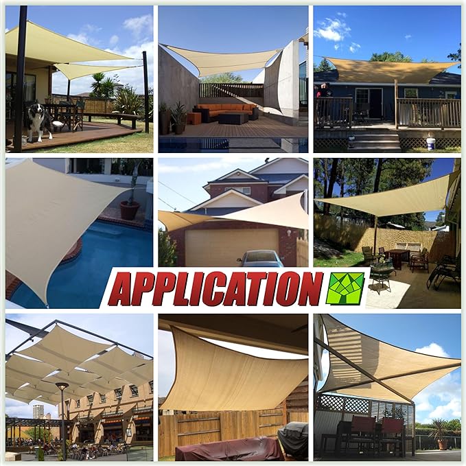 ColourTree TAPR1616 Custom Size 10' x 18' Grey Sun Shade Sail Canopy UV Block - Image 3