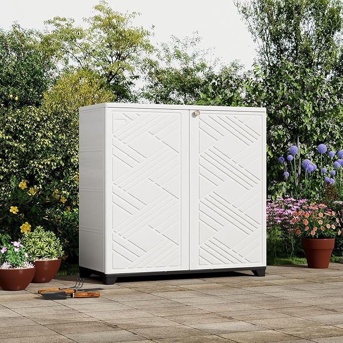 ZZM Indoor/Outdoor Storage Cabinet Waterproof, All Weather Outdoor Storage - Image 2