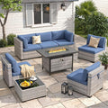 6-Seat Modern Outdoor Wicker Rattan Patio Furniture Set by MASIONBACKYARDS