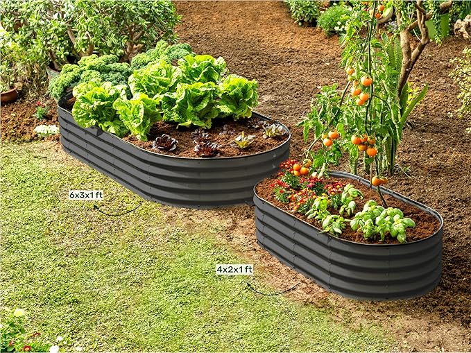 Plant & Plot Galvanized Raised Garden Beds Outdoor // 6×3×1 ft Planter Raised - Image 6