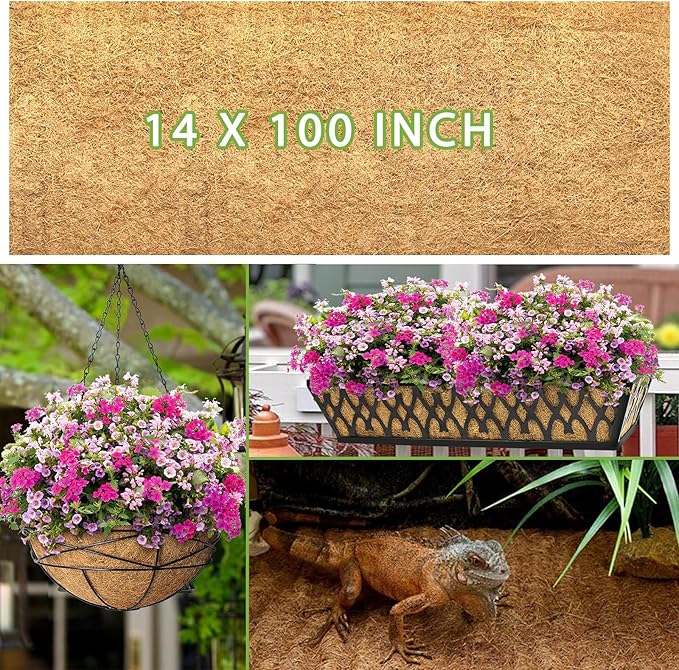 14x100 Inch Coconut Liner Roll for Planters Flower Basket Natural Coco Fiber - Image 3