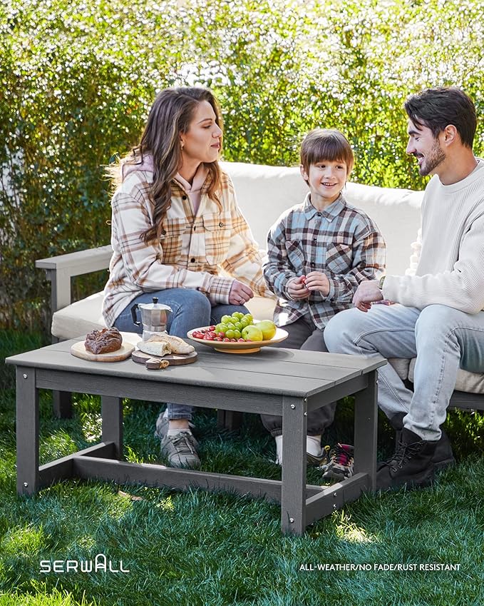 SERWALL HDPE Patio Conversation Set, 6-piece Sectional Outdoor Furniture Set - Image 8