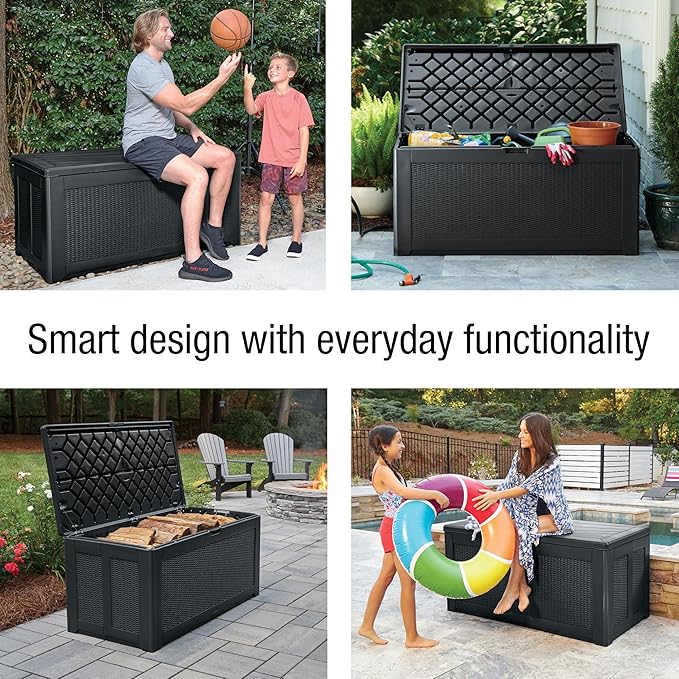 Rubbermaid Extra Large Resin Outdoor Storage Deck Box, Weather Resistant - Image 3