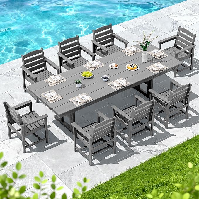 SERWALL 9 Piece Outdoor Dining Set - Image 7