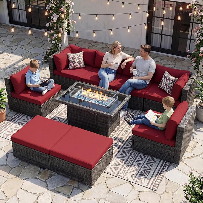 NICESOUL 9 Piece Extra Large Outdoor Patio Furniture Set by NICESOUL