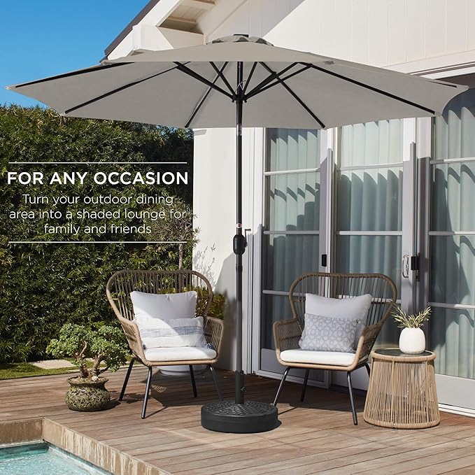 Best Choice Products 10ft Outdoor Table Compatible Steel Polyester Market Patio - Image 3