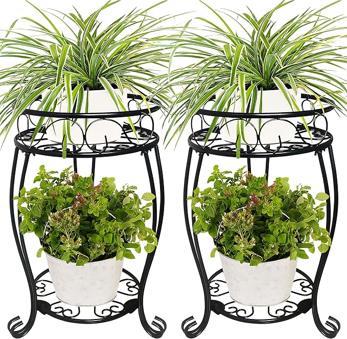2 Pack 19.2 inch Metal Plant Stand Rack by alleegold
