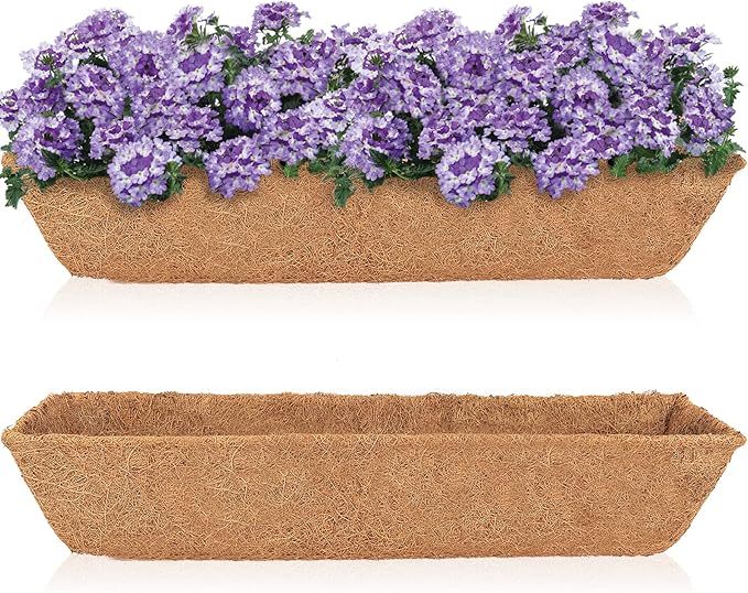 HFHOME 2Pcs 24" Trough Coco Fiber Replacement Liner, Natural 24 in Window Deck by HFHOME
