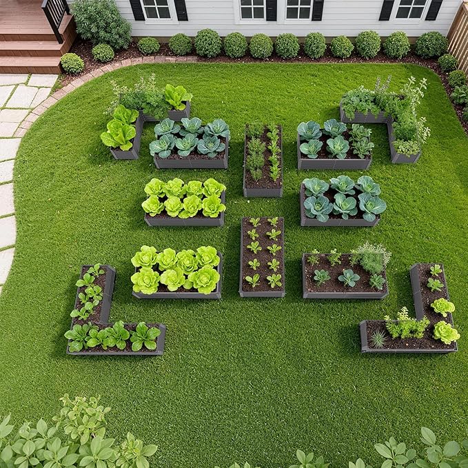 A ANLEOLIFE Set of 12 18 Inch Tall Raised Garden Beds Kit, Rectangular & - Image 3